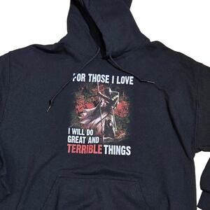 Knight Crusader Viking Soldier Fantasy hoodie sz L